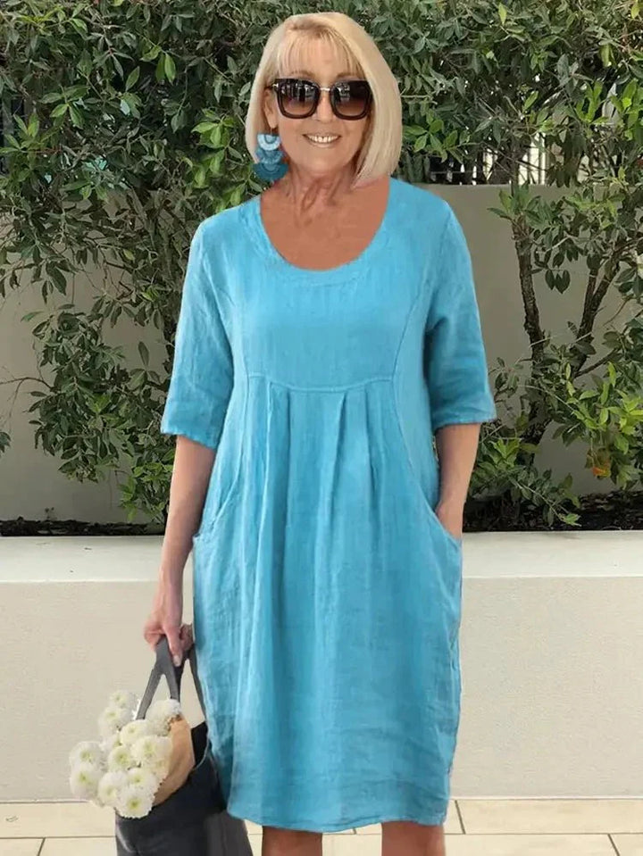 Martha | Laid-Back Pleated Pocket Dress