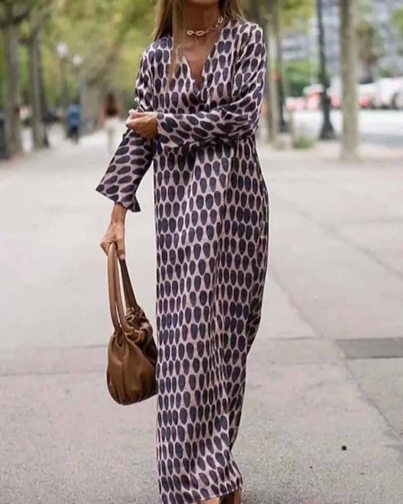 Hazel | Effortless Retro-Print Longline Dress