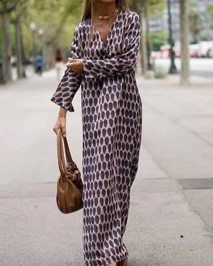 Hazel | Effortless Retro-Print Longline Dress