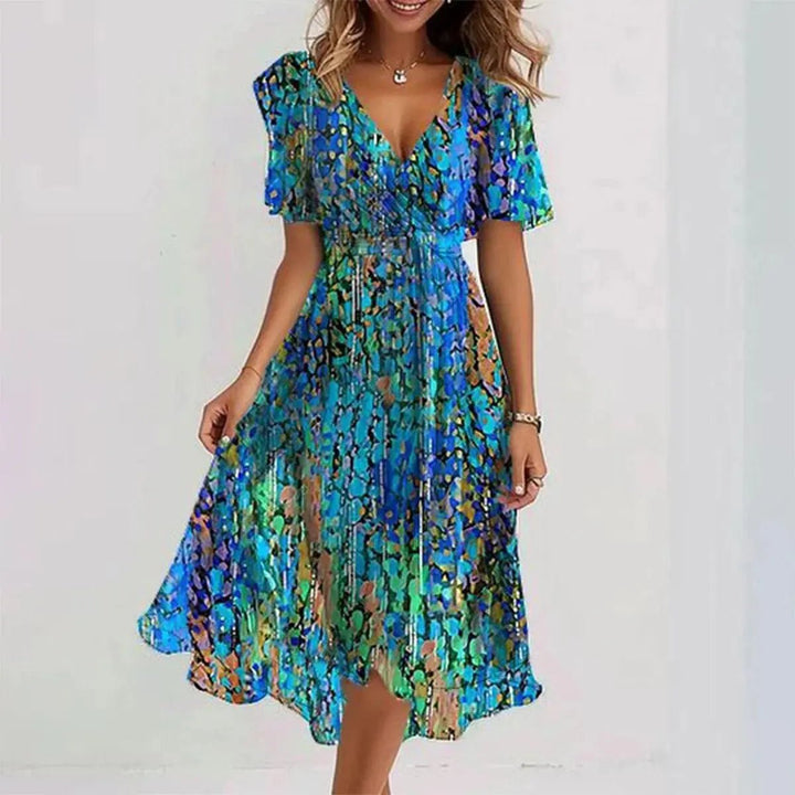 Sienna | Vivid Abstract Wrap Midi Dress