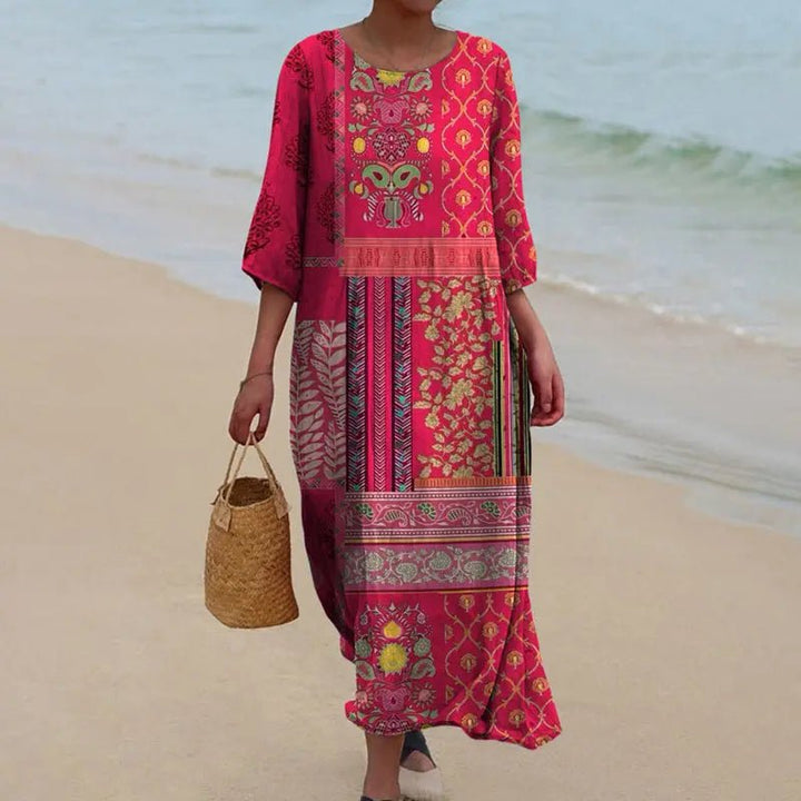 Ayla | Bohemian Patchwork Maxi Dress