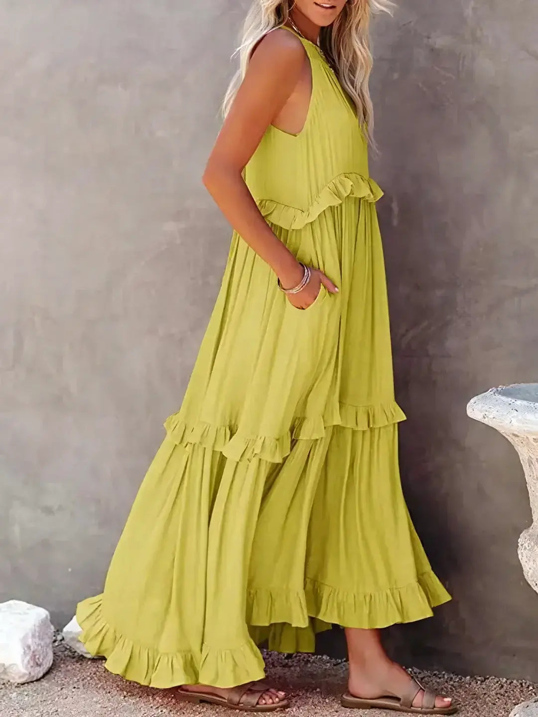 Madelyn | Boho Ruffle Maxi Dress