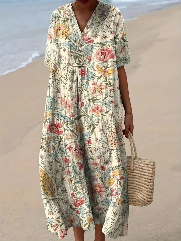 Mabel | Vintage Meadow Print Summer Dress