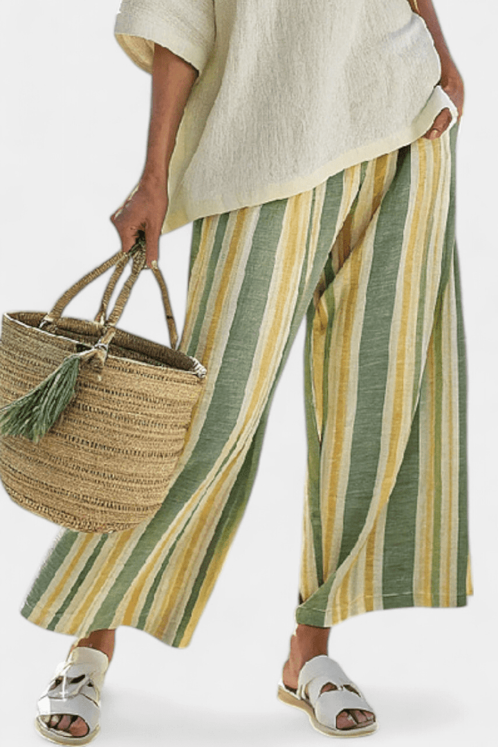 Ellowyn | Sophisticated Top & Striped Linen Pants