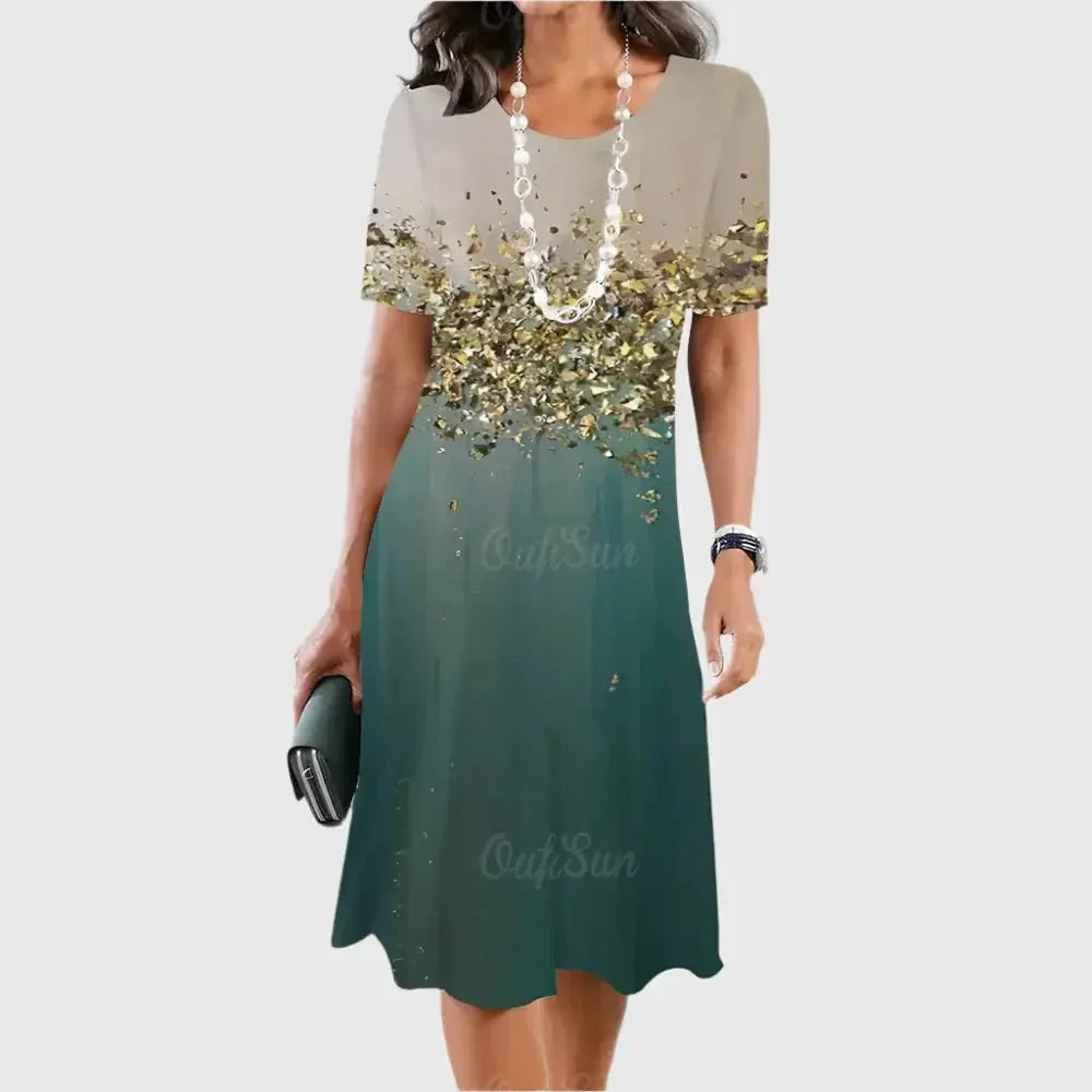 Serena | Midnight Marble Glow Dress