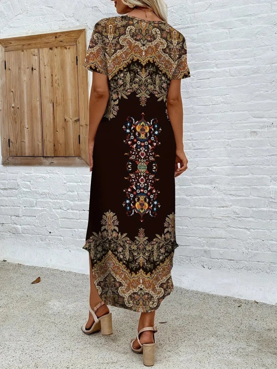 Serena | Ornate Print Boho Maxi Dress