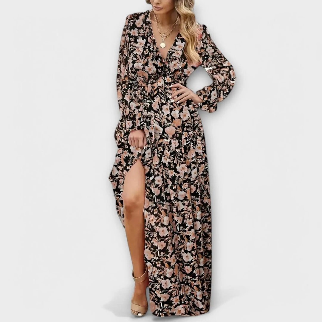 Lillian | Romantic Sheer Floral Maxi Dress