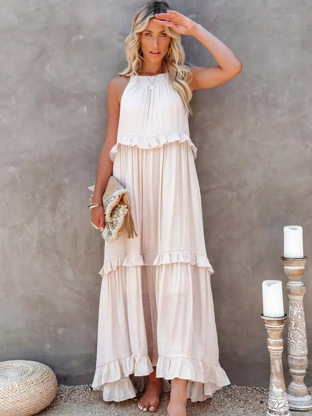 Madelyn | Boho Ruffle Maxi Dress