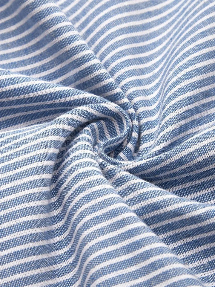 Mae | Coastal Stripe Button Midi Dress