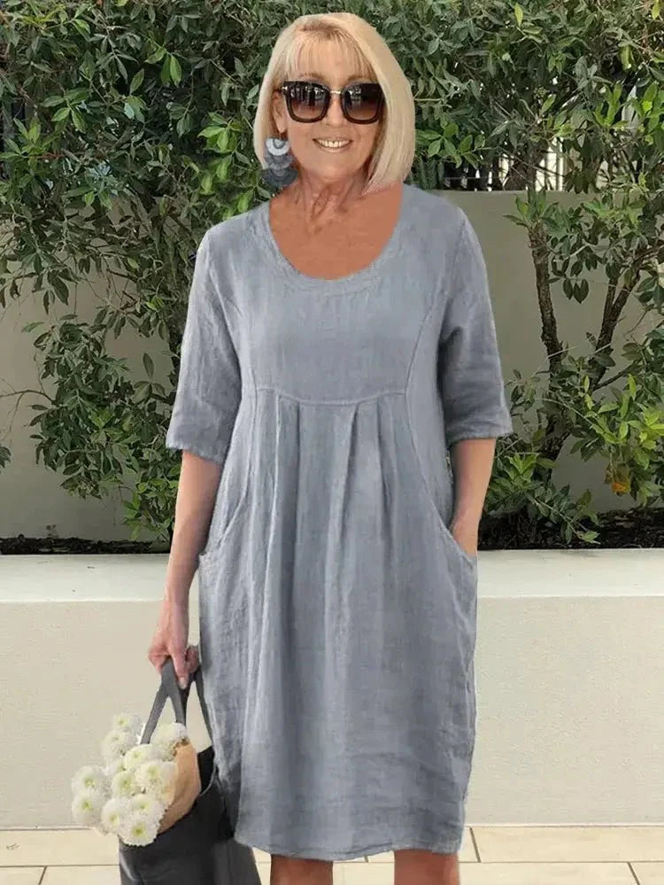 Martha | Laid-Back Pleated Pocket Dress