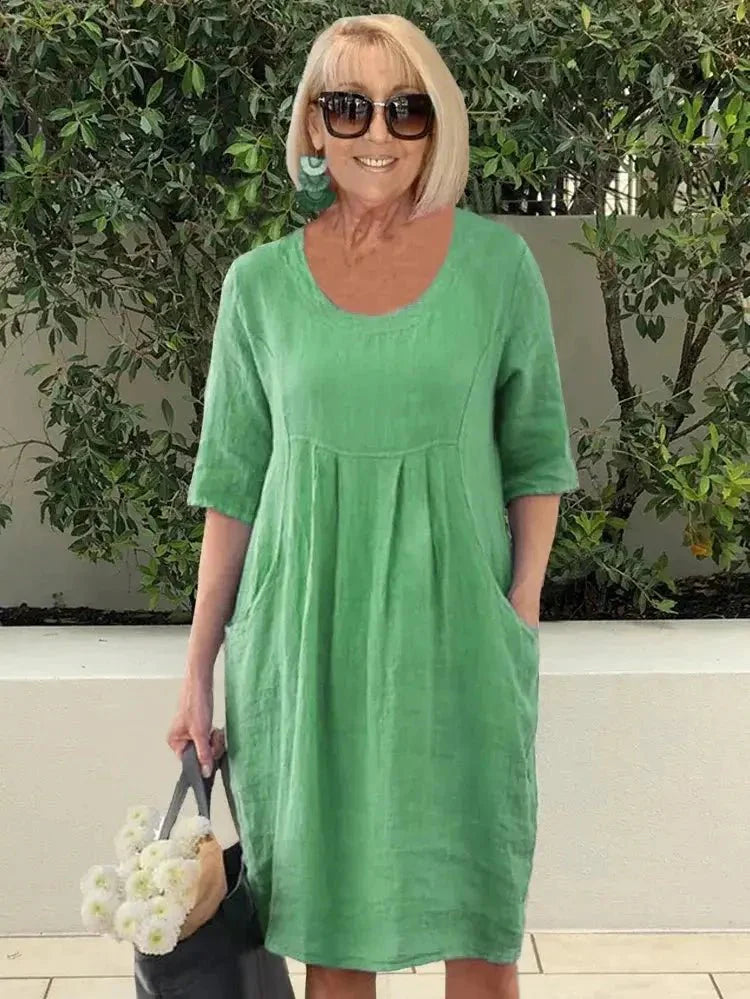 Martha | Laid-Back Pleated Pocket Dress