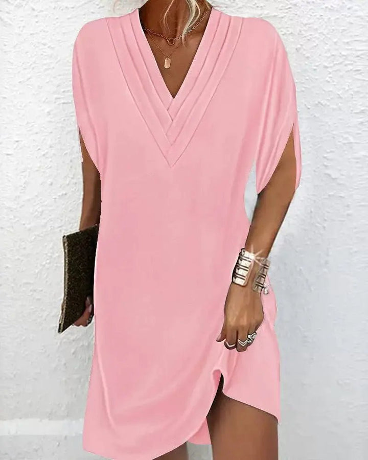 Grace | Deep Olive V-Neck Tunic Dress