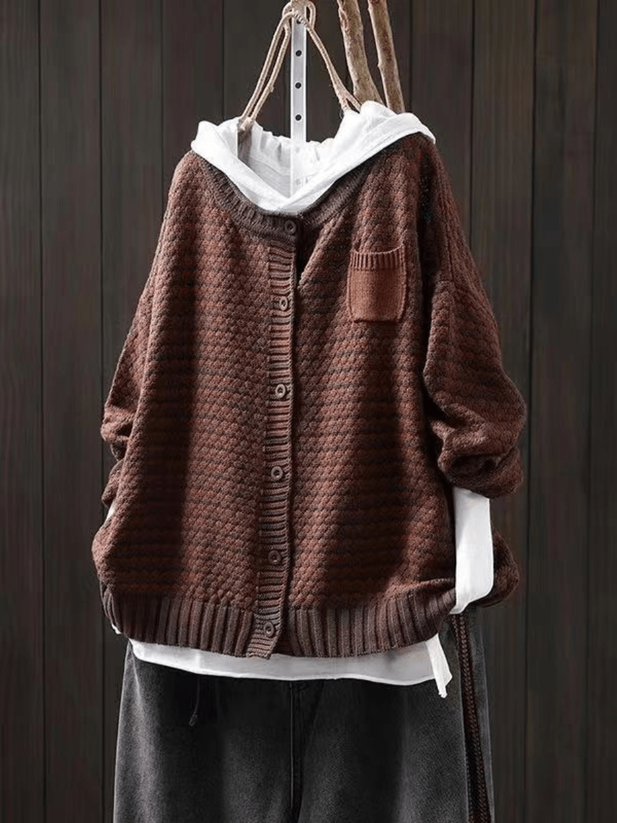 SELIORA | TEXTURED KNIT CARDIGAN - Barbara New York
