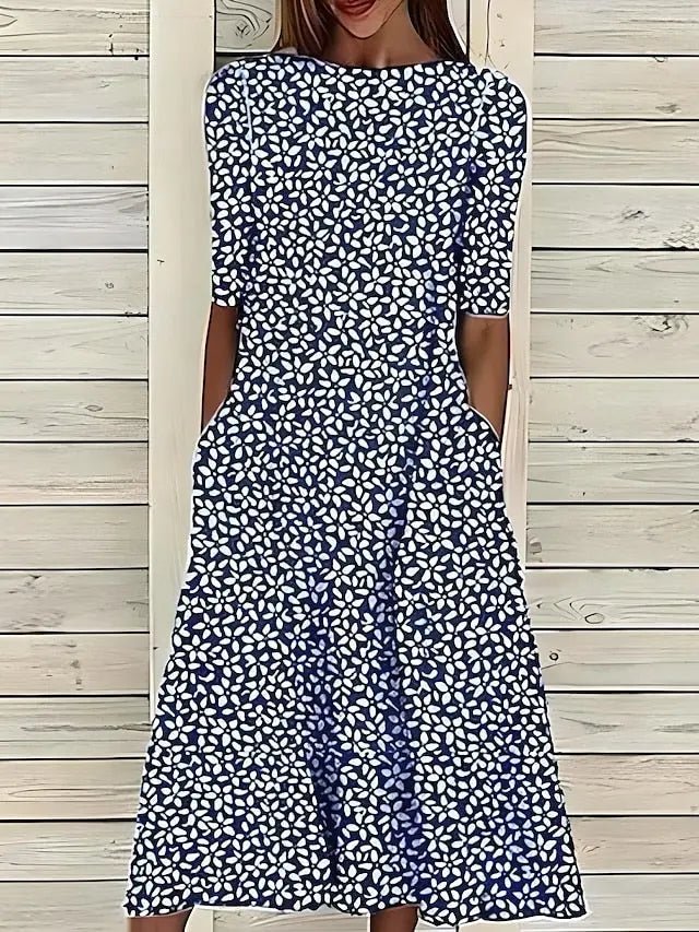 Elodie | Fresh Blue Blossom Swing Dress